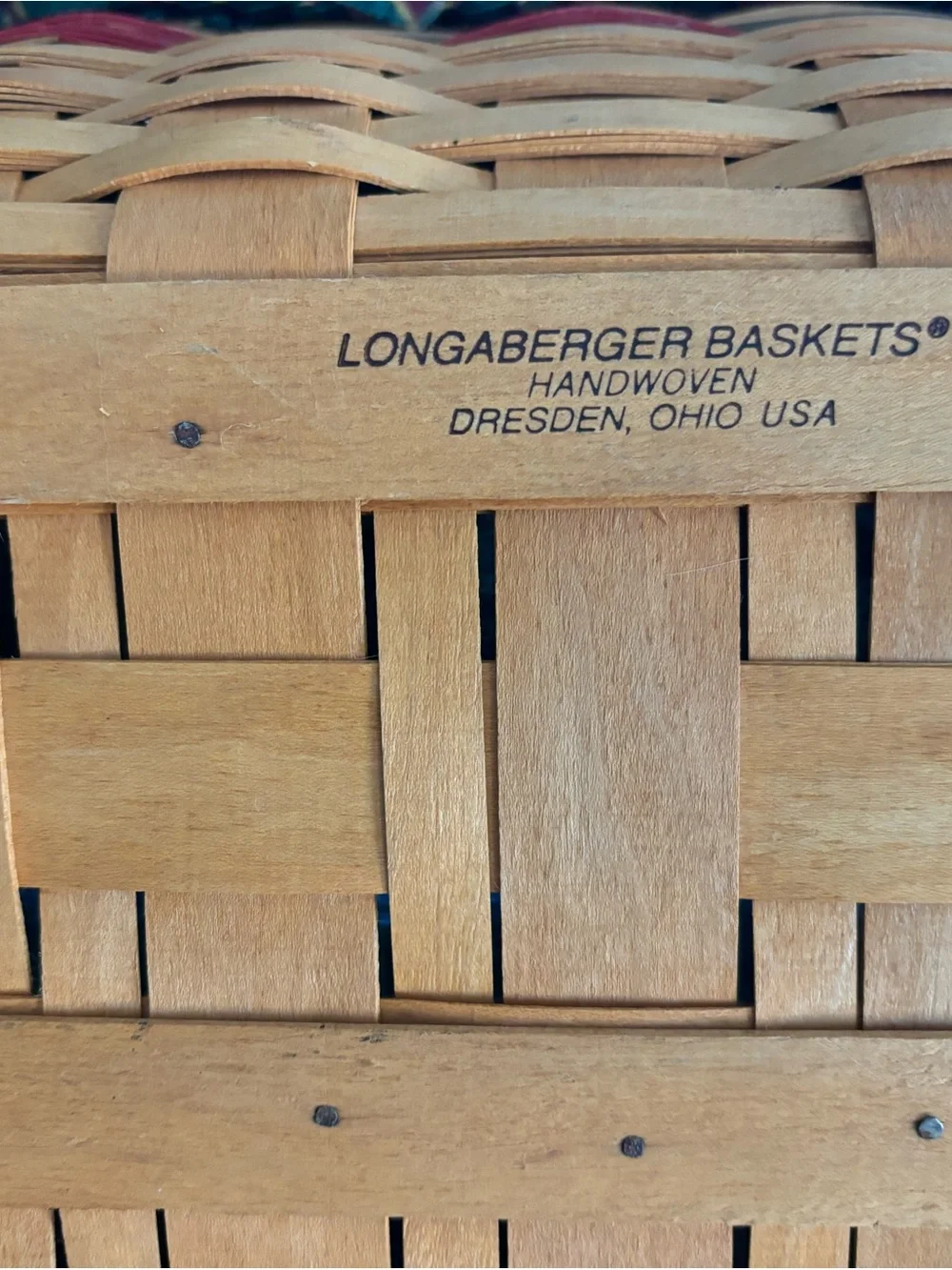 Longaberger 1996 Holiday Hostess Yuletide Treasures Imperial Stripes Basket